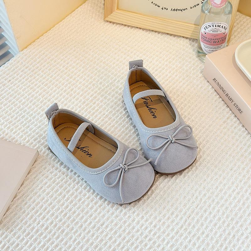 Girls Shoes Low Top Princess Suede Shoe Spring New Shallow Elastic Band Casual Designer Students Ballet Shoes Child I03132