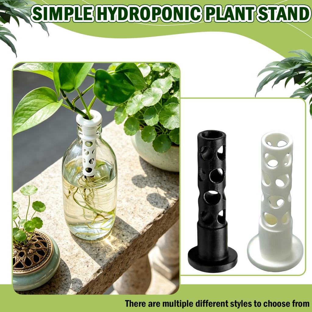 2pc 3D Printed Minimalist Hydroponic Plant Holder Stand Set for Indoor Gardening and Plant Display Compatible with Various Containers