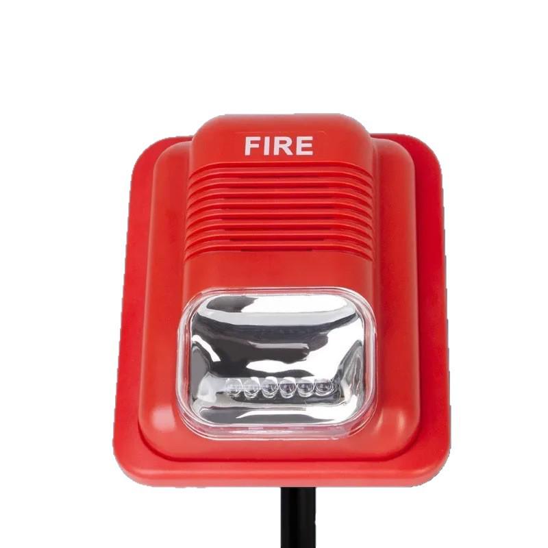 LED Fire Alarm Siren with Flashing Light and Sound, 12V/24V High-Pitched