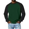 Herren Rundhals Raglanärmel Fleecefutter Dick Einfarbiges Sweatshirt
