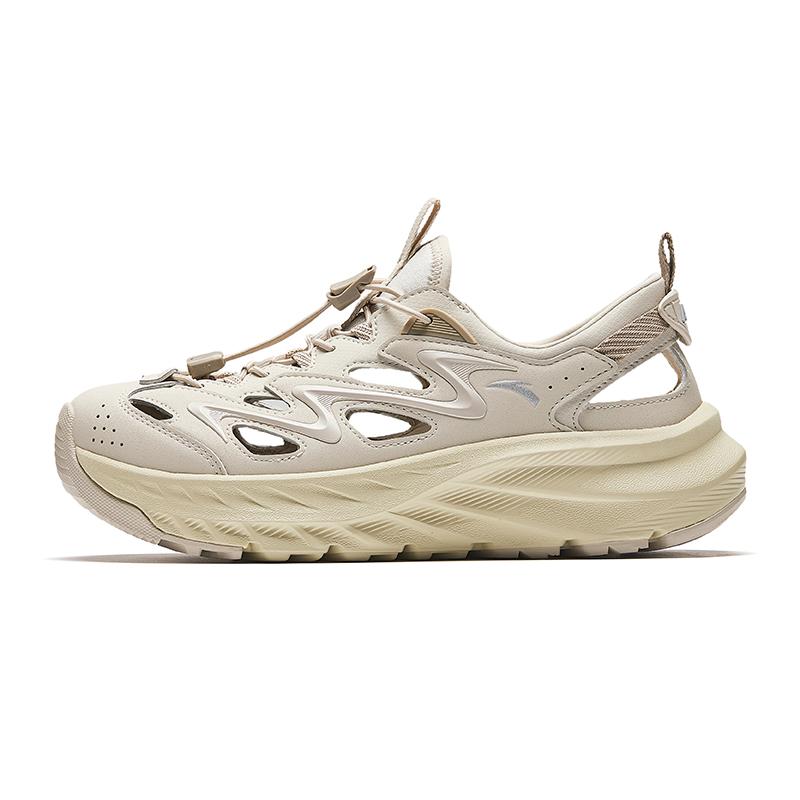 New Anta Slip Resistant Breathable Height Increasing River Trekking Shoes Women's Beige 922528522-4