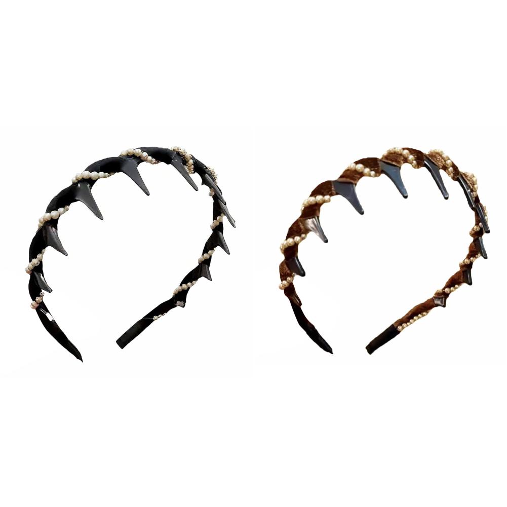 Velvet Sparkling Diamond High Cranium Hairband Wave Hair Hoop for Women Anti-Slip Toothed Hairband For Women Hair Accessories