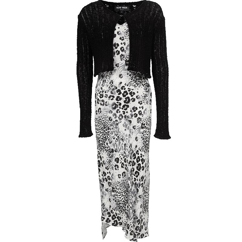 

VEROMODA 2025 Spring Two-Piece Leopard Print Slip Dress Set M