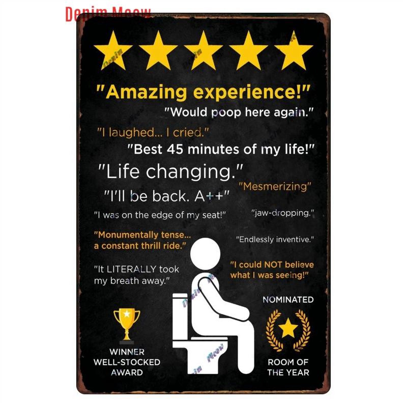 Funny Personalized Washroom, Metal Tin Signs, Vintage Toilet Sign, WC Lavatory Wall Art, Bathroom Decor, Restroom Plates, WY156