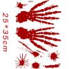 4 Stück/Set Halloween Blutige Handabdruck Aufkleber Wand Fenster Tür Heim Aufkleber Halloween Party Dekoration Spukhaus Requisite
