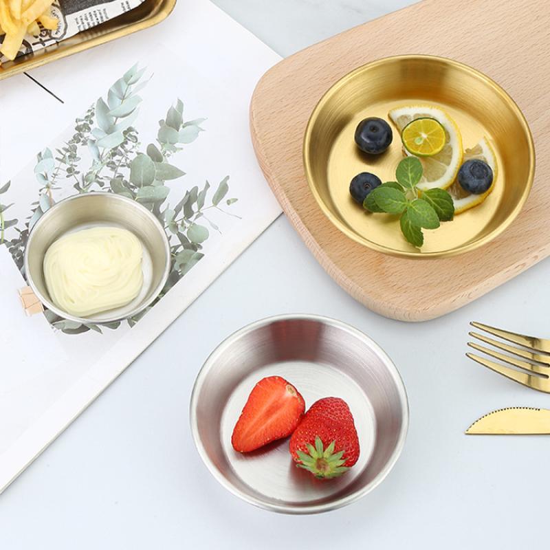 304 Stainless Steel Food Storage Tray Thickened Sauce Dipping Dish Snack Pan Kimchi Plate  Pot Seasoning Dish Kitchen Utensil
