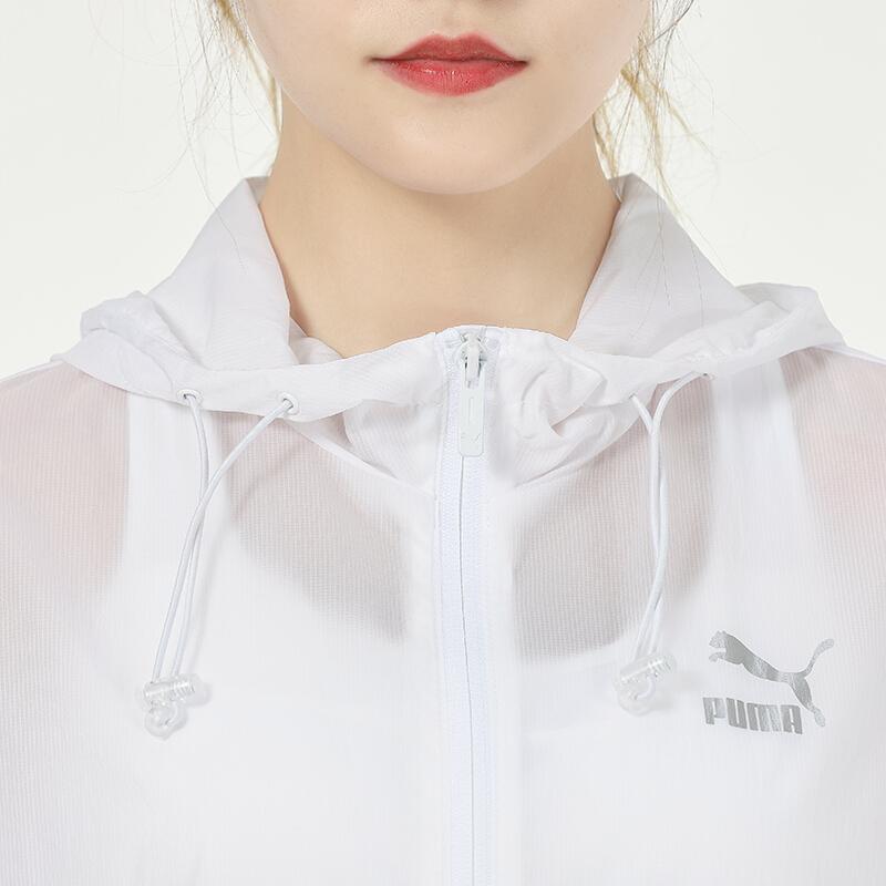 Puma Loose Casual Breathable Hooded Windbreaker Women Outerwear White 532680-02