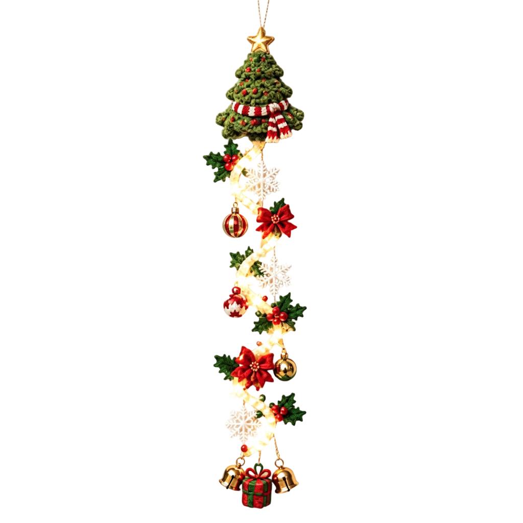 Light-Up Christmas Door Hanging Decoration Ornament for Front Door and Entryway