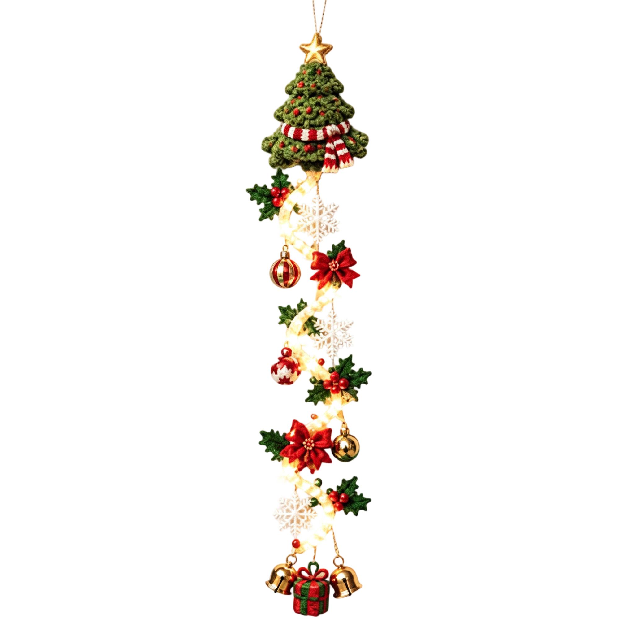 Leuchtende Weihnachts-Türdekoration Hängendes Ornament für Haustür und Eingangsbereich One Size