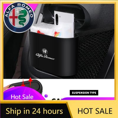 Car Stickers For Alfa Romeo Hanging Car Trash Can Vehicle Garbage Dust Case Storage Box For Alfa Romeo 159 Giulietta Giulia 147