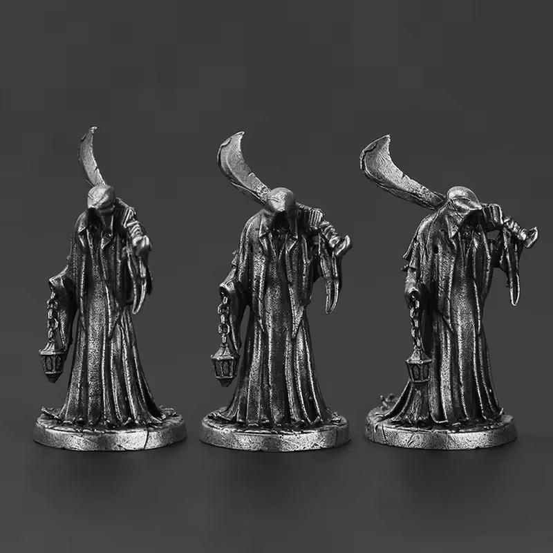 Metal Scythe Reaper Death God Soldier Model Action Figures Toys Board Game Piece Miniature Ornament Accessories Creative Figure