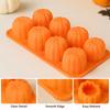 Halloween Pumpkin Silicone Mold, 8-Cavity Orange Baking Form for Cakes, Jelly, Chocolate and DIY Treats