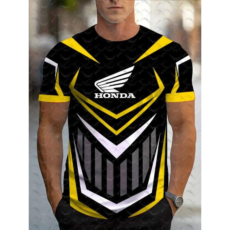 ETST 32 Honda Quick Dry Racing Heren Geometrisch Print Motorrijder Jersey Sportkleding Korte Mouw Lichtgewicht Buiten T-shirt 4XL