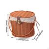 Picnic Basket Storage Hamper with Lid and Handle Woven Container for Hiking Wedding