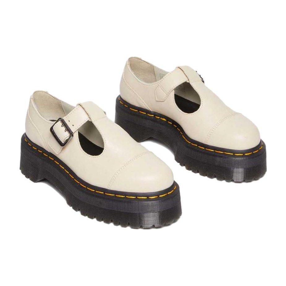 Dr. Martens Bethan Pisa Leather Platform Mary Jane 'Parchment Beige' Women's 30617292