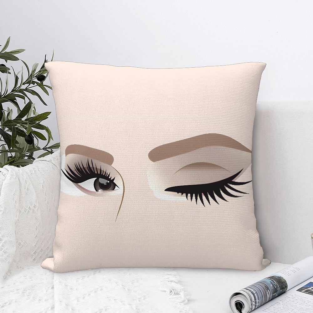 Beauty Makeup Eyelash Pillow Case Sofa Decorative Home Double-sided Print Plush Square Throw Pillow Covers Cushion Decor Cover