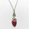 Gothic Vampire Bat Bloody Heart Pendant Necklace Fashionable Pagan Witch Jewelry Anatomy Heart Halloween Accessories Gift