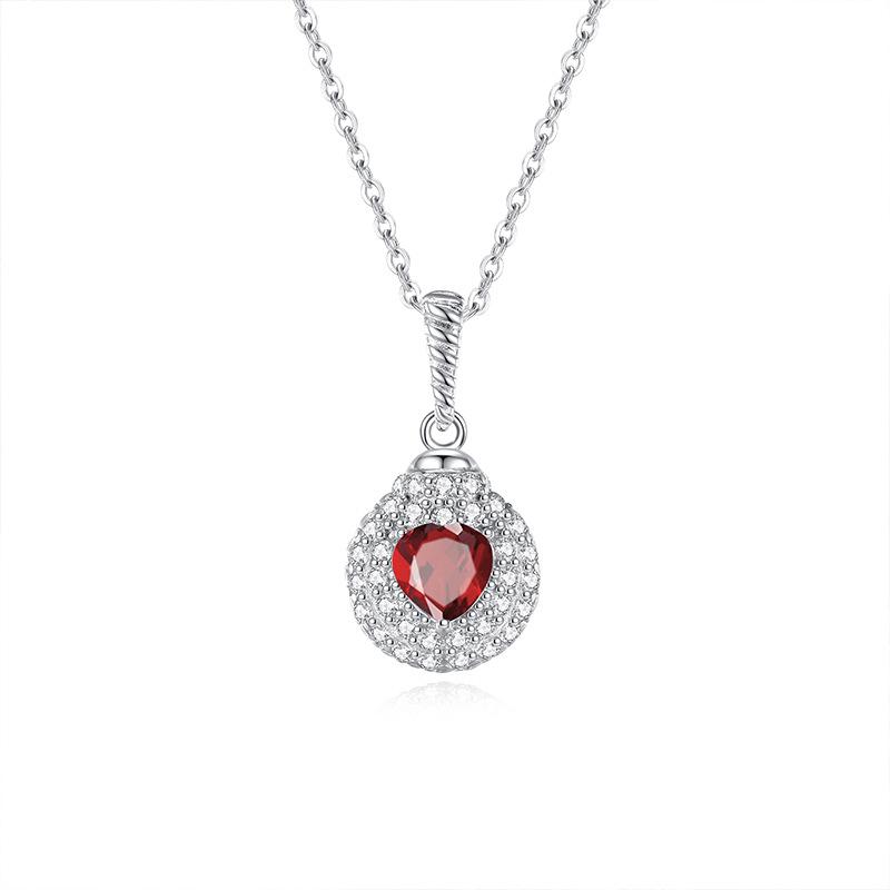 

Natural amethyst love necklace women s s925 sterling silver circumference inlaid with diamond collarbone chain light luxury colored treasure pendant 925 silver