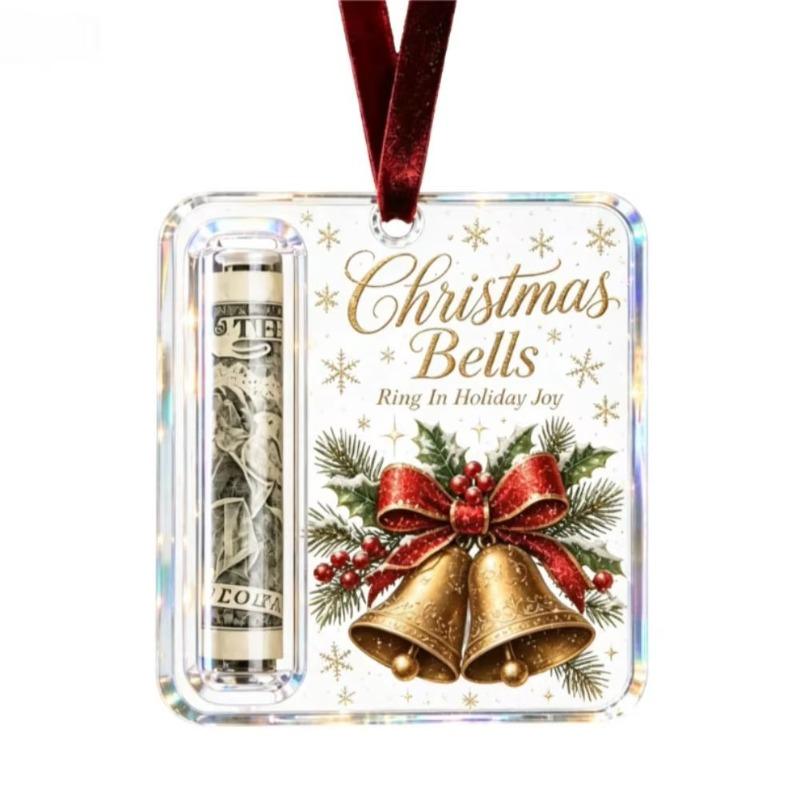 Neue Weihnachts-Acryl-Geldklammern-Ornamente Weihnachtsmann Schneemann Rentier-Muster Neujahrs-Geldgeschenke Gastgeschenke Dekoration