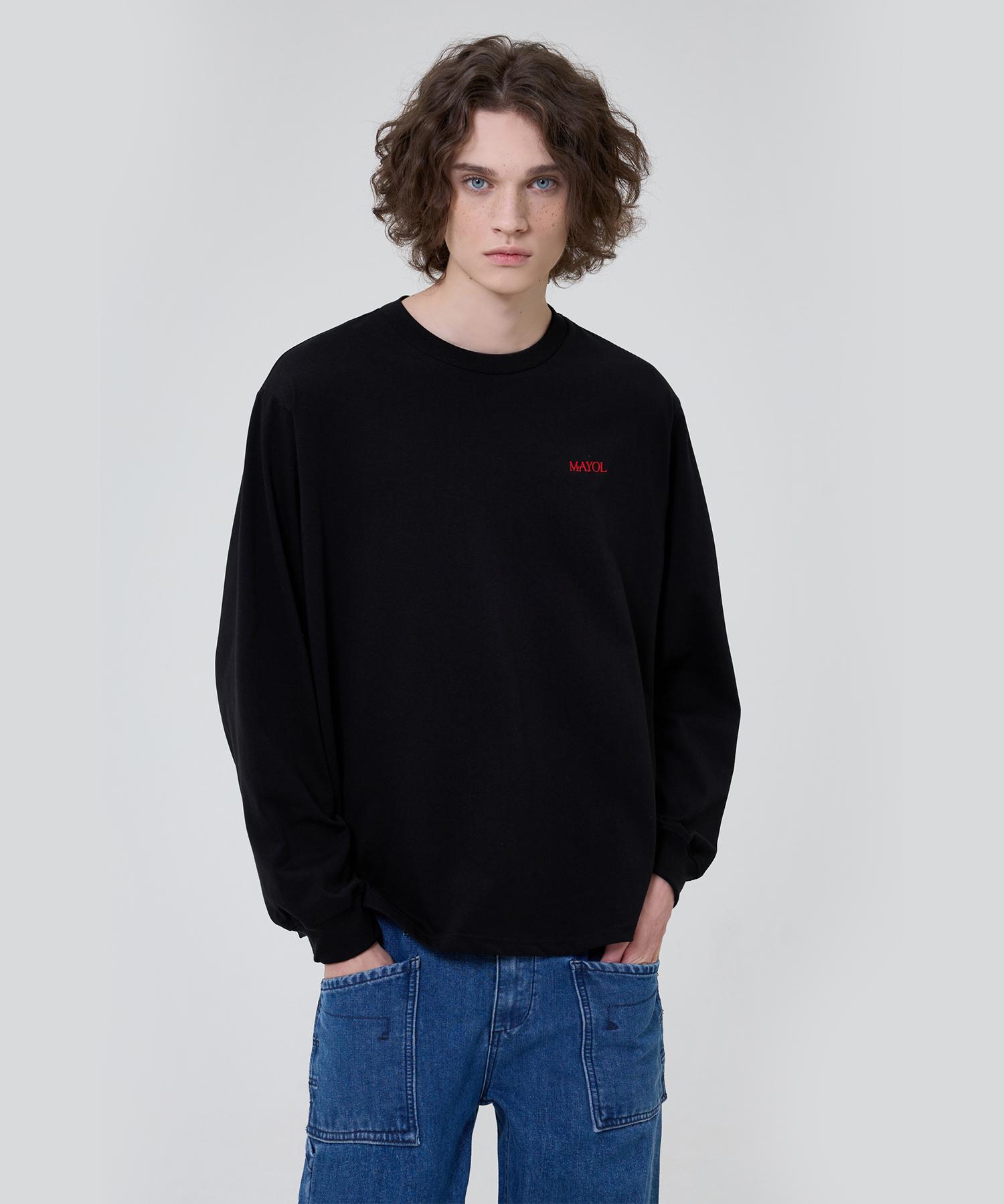 Базовая футболка с длинным рукавом Mayol Logo_Черная Black/Xl
