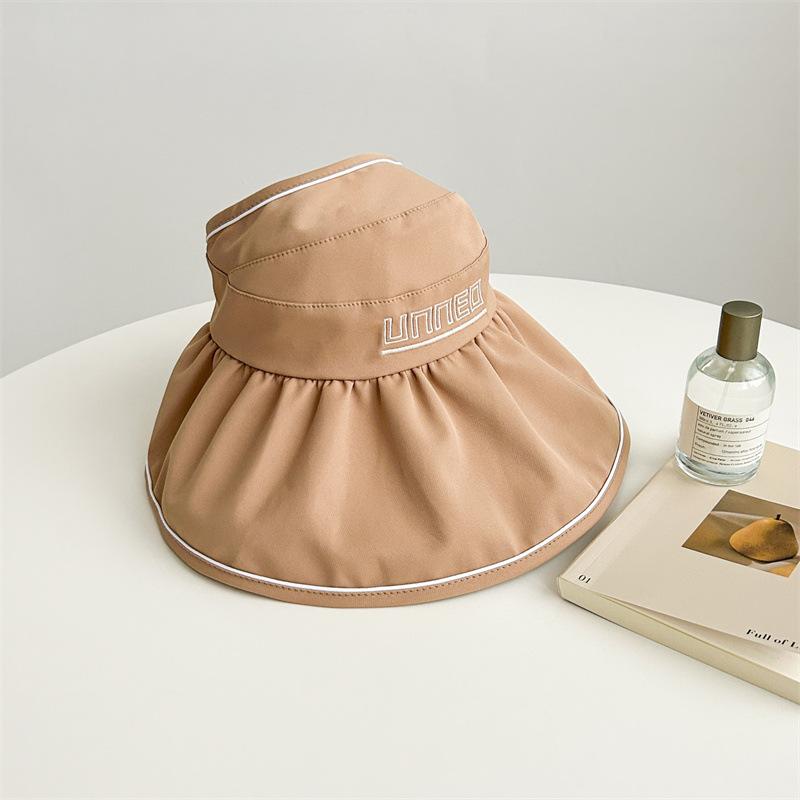 Style Hat Versatile Exquisite Letter Womens Sunshade Fishermans Hatscaps