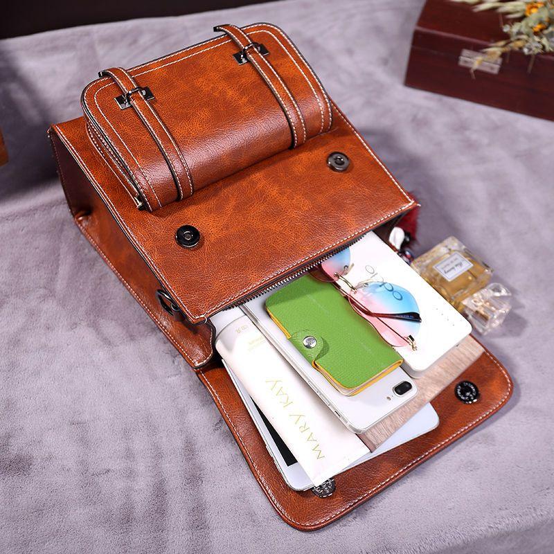 Kožená dámská taška Víceúčelový batoh Cambridge Bag Špičková taška Fashion Trend Messenger Bag