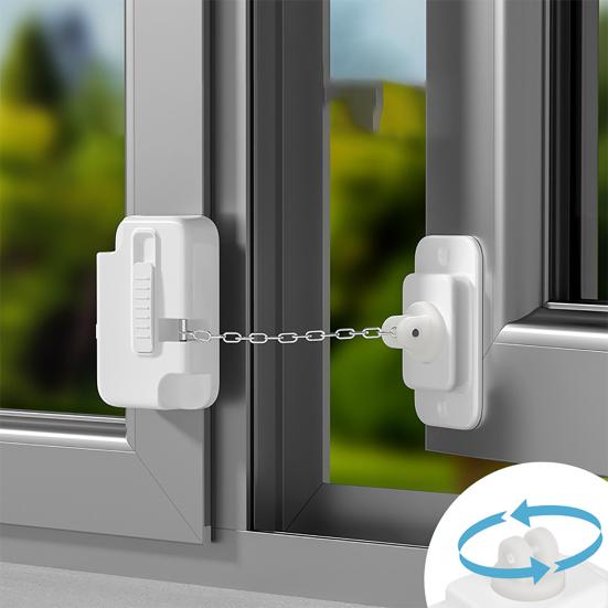 thumbnail image 2 of Child Window Restrictor Casement, Anti Theft Window Door Lock Cable Restrictor Metal Lock Cylinder For School 2 of 10