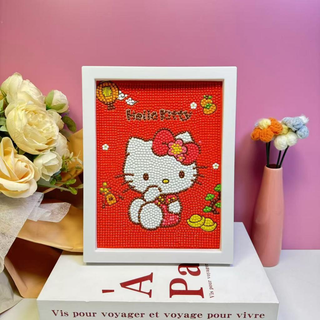 Children'S Diamond Painting Framed Handmade Diy Material Bag Sanrio Diamond Paste Painting Concentration Toy