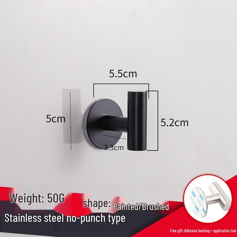 Trace-Free Stainless Steel Suction Cup Hook for Kitchen & Bathroom