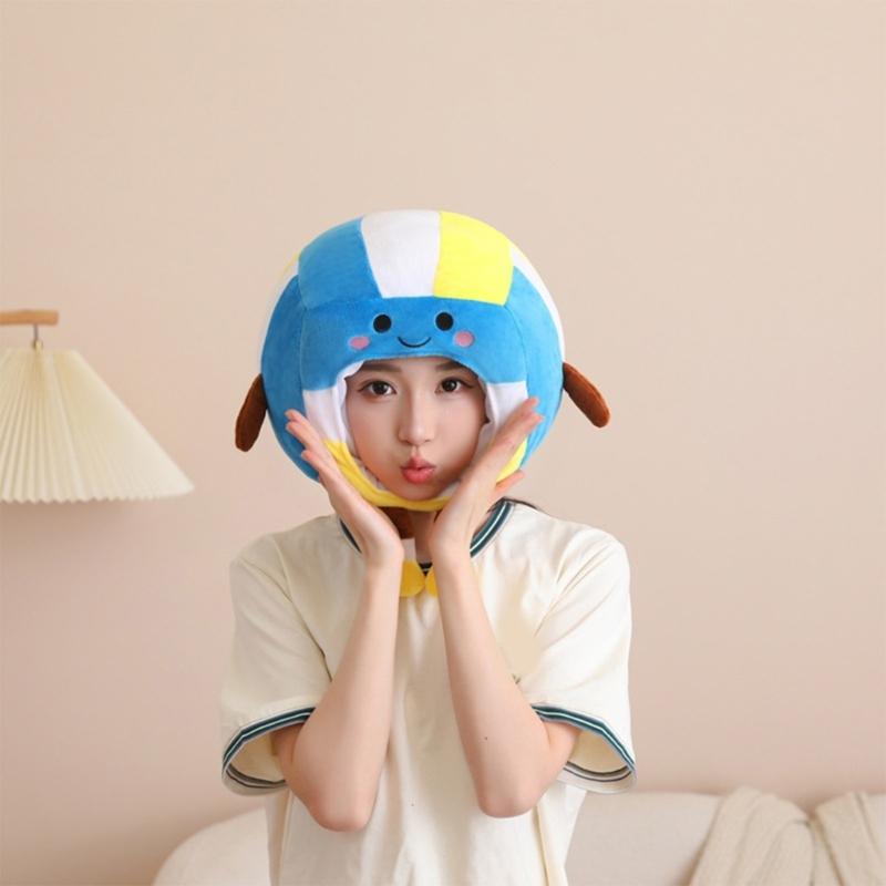 Breathable Cotton Full Coverage Costume Cap Adjustable Strap Perfect For Volleyball Fans Cheering Performances
