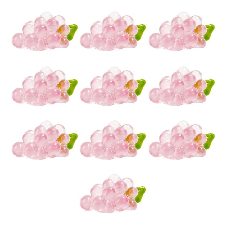 Set of 10Pcs Glowing Grapes Fruit Glowing Grapes Miniatures Small Resin Grapes Beads for Jewelry Making Accessories 1