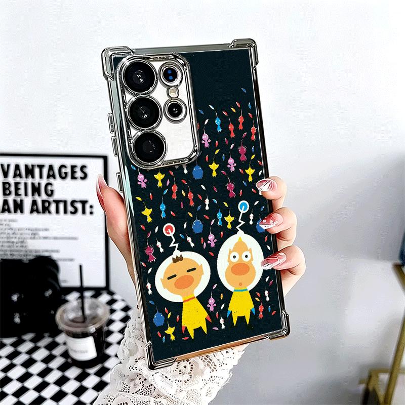 P-Pikmins Cute Game Soft Phone Case For Samsung Galaxy S26 Ultra S25 Edge S24 FE S23 Plus S22 S21 + S20 Plating Anti-Fall Fundas