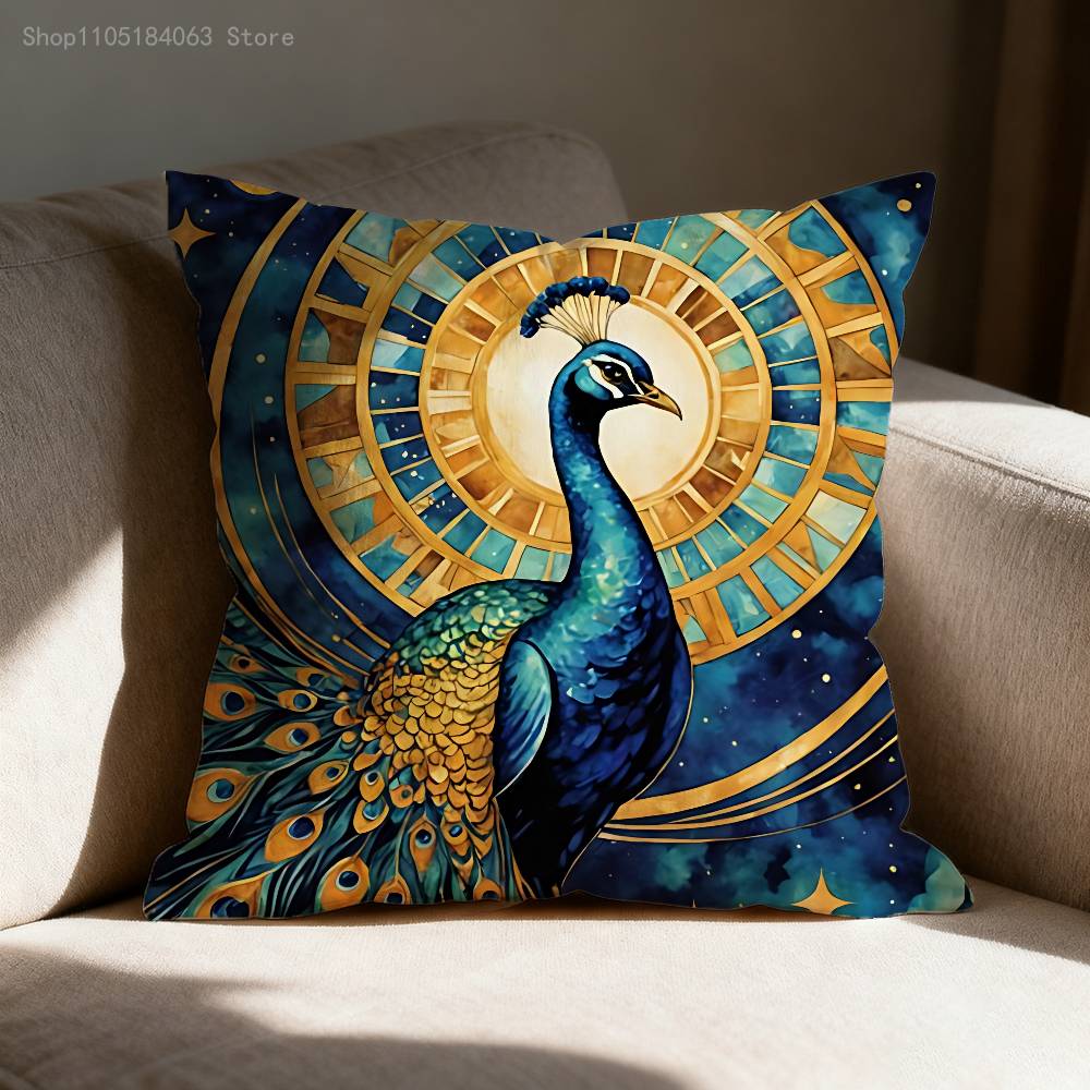 Mandala Peacock Pattern Throw Pillow Case For 30x30cm 40x40cm 45x45cm 50x50cm 55x55cm Square Sofa Pillowcase Shell