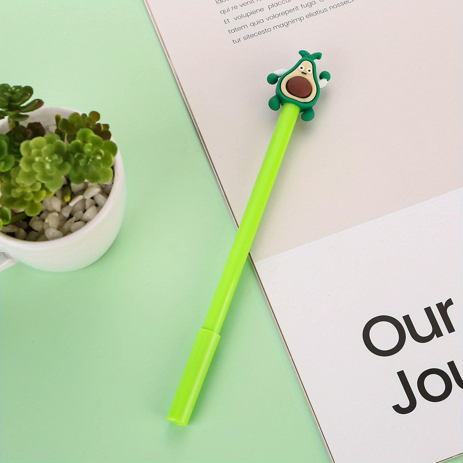 

Возвращение в учебный сезон 10 шт. 0,5 мм креативная ручка с фруктовым выражением, нейтральная ручка, черная ручка для экзамена студента, приз, подарок, ручка с изображением мультфильма зелёный