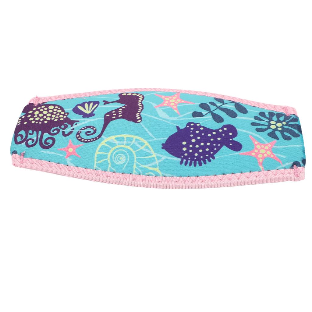 Diving Goggles Hair Protector Pink Border Green Background Neoprene Rubber 2 Layers Waterproof Dive Goggles Straps for