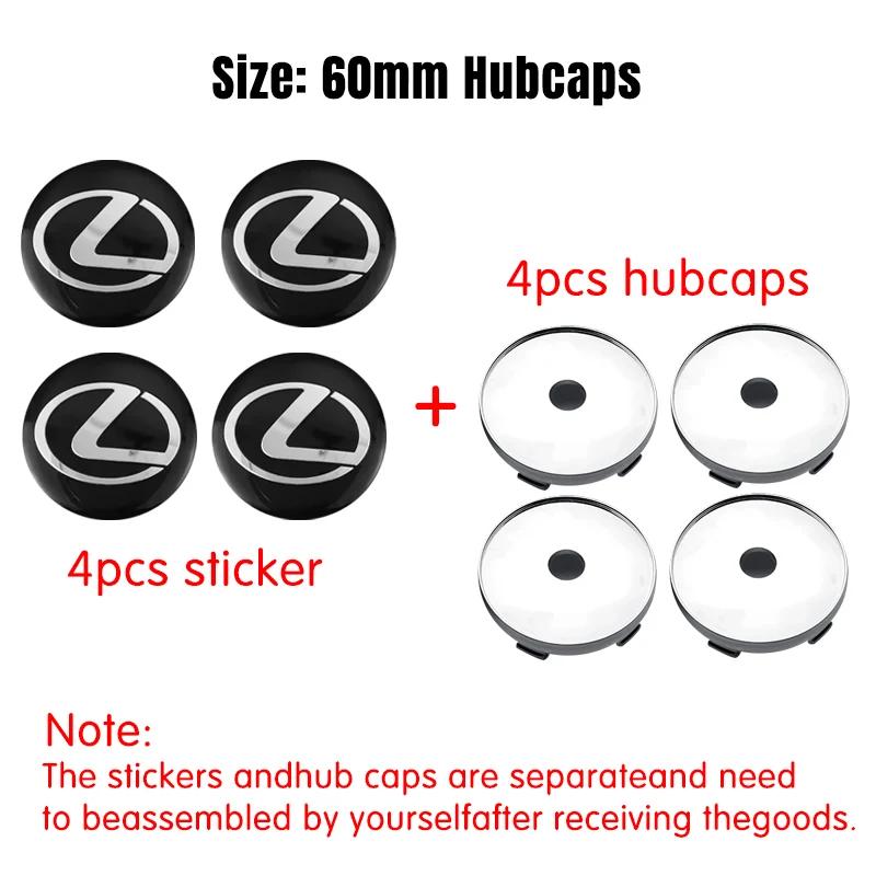 4pcs 56/60mm Car Styling Car Wheel Center Hub Cap Covers Badge For Lexus ES RX NX LS UX LM LX GX LC RZ IS CT GS RC HS SC TX LBX