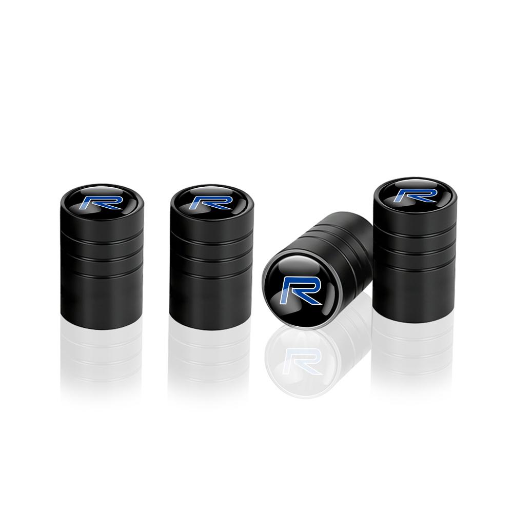 Sbcam7 4pcs Aluminum Valve Caps Car Wheel Tires Valves Tyre Stem Air Valve Caps For Volvo R XC60 XC70 S60 S60L V60 V70 C90 D8 T6 AWD D6