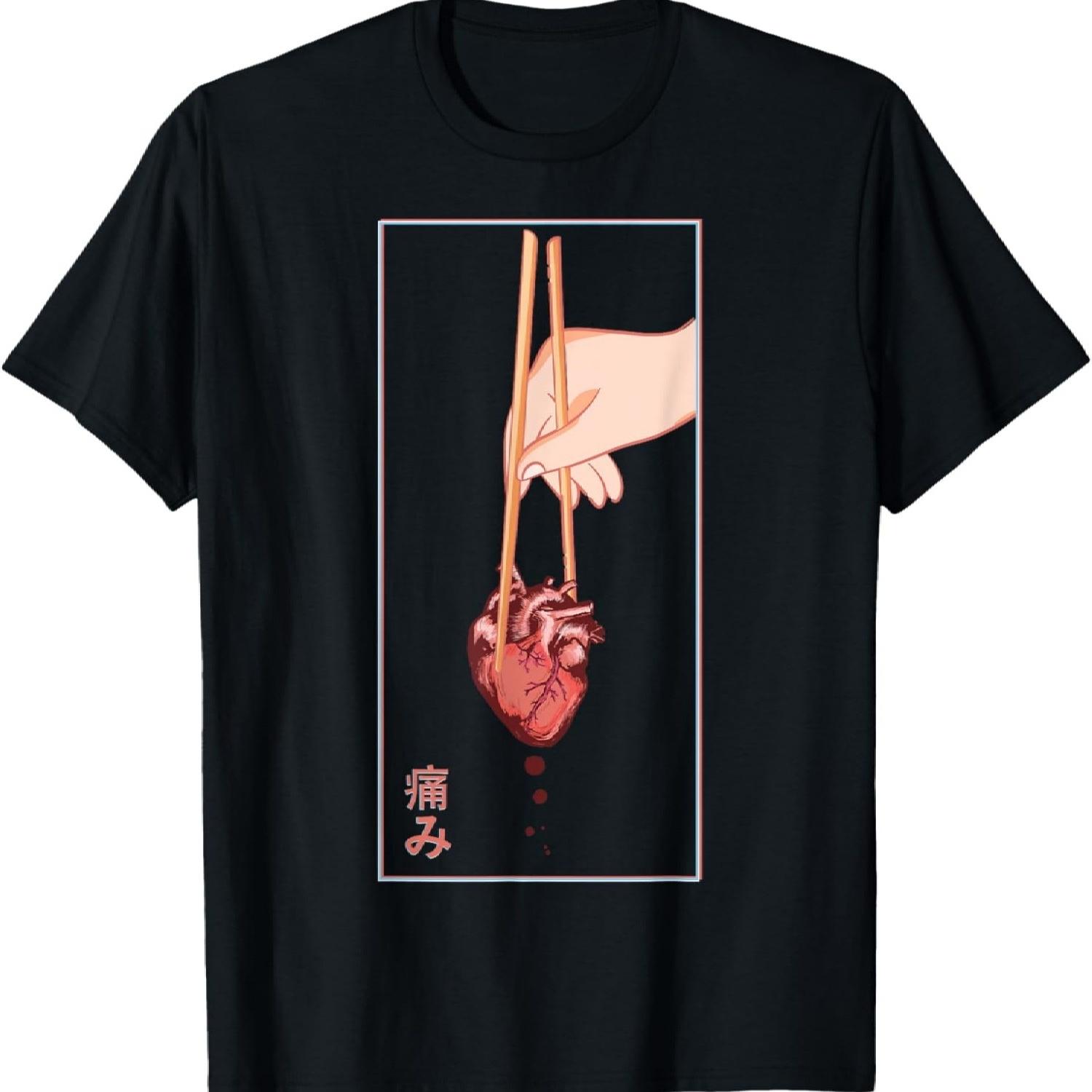 Эстетичная Vaporwave Японская 90-х Япония Искусство - Футболка с изображением человеческого сердца S