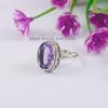 Natural Amethyst Ring, Handmade Boho Ring, 925 Sterling Silver Ring, Oval Gemstone Ring, February Birthstone Ring, Designer Ring