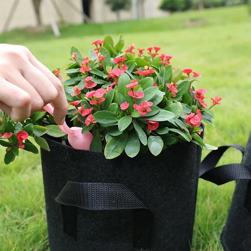 Felt Plant Grow Bags Reusable Garden Vegetables Planter Flower Herb Planting Pots Fabric Seedling Flower Nursery Bag