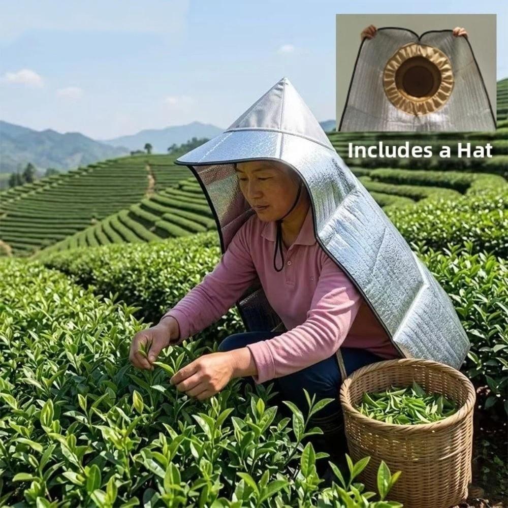 Heat Insulation Sunscreen Cape Aluminum Foil Elastic Sun Cloak  Outdoor Farm Work