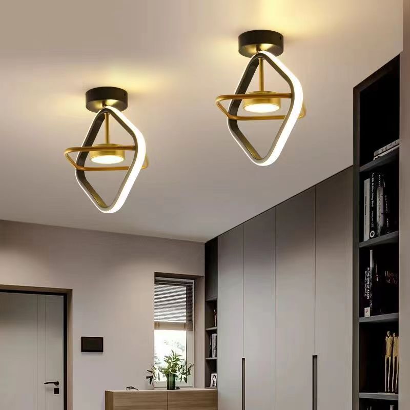 

Свет для прохода, коридор, современный минималистичный сетчатый красный светодиодный потолочный светильник, бытовой светильник, светильник для гардероба square чёрный