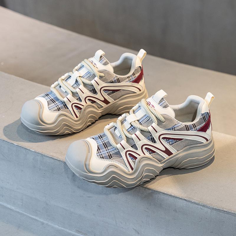 Fujin 4cm Cloth Breathable Summer Chunky Sneakers Platform Shoes Women Spring Fashion Sneakers Wedge 2024 Women Casual Vulcanize