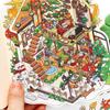 Christmas House Series 3D Cartoon Miniature Scene Stickers DIY Handmade Stacked Layers DIY Cabin Scene Sticker