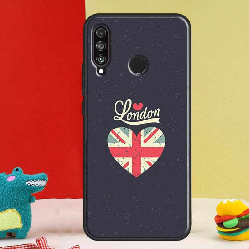 London Bus England Big Ben For Huawei Nova 12s 12i 11i 8i 9 10 SE Y91 Y90 Y60 Y70 Y72 Y61 P20 P40 P30 Lite P60 Pro Case