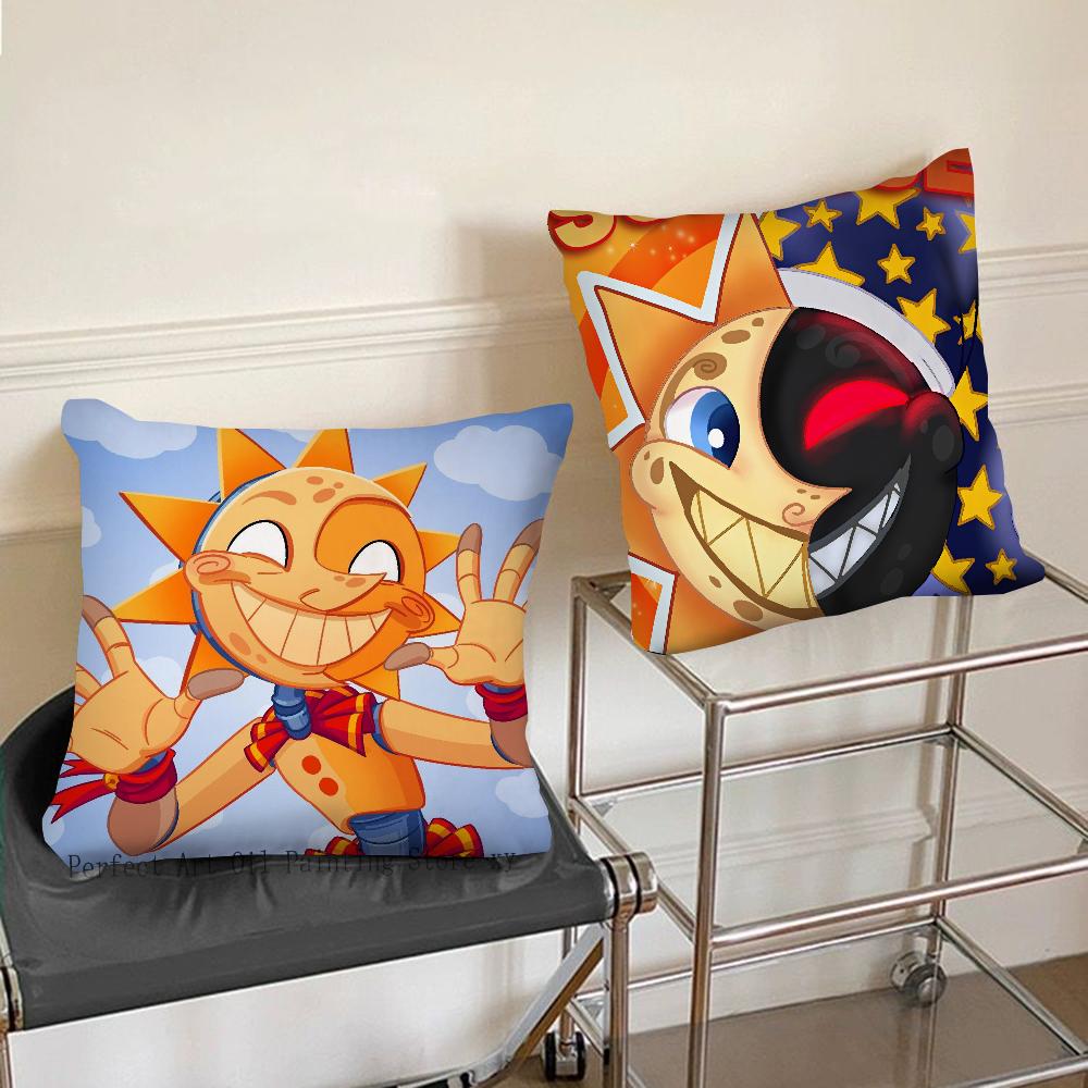 Sundrop And Moondrop Fnaf Pillow Case Square Pillow Bedroom Sofa Leisure Comfort Cushion Car Living Room Home Decoration