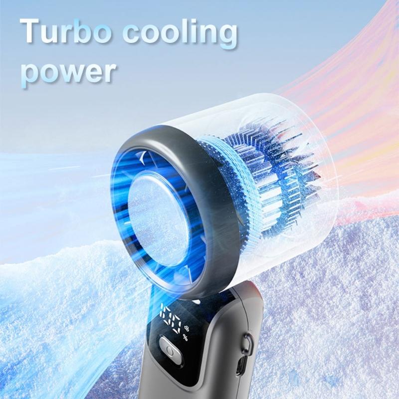 Foldable Desktop Neck Hanging Fan Turbos Cooling Technology 5 Speed LED Display Foldable Portable For Summer Outdoor Use