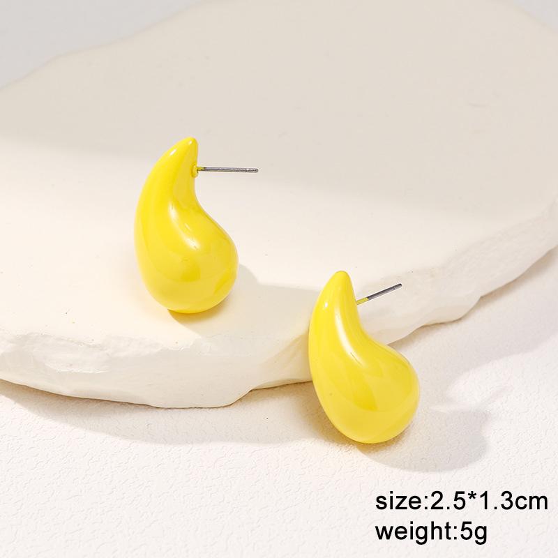 Stylish Women's Stud Earrings Red Orange Enamel Small Water Drop Earrings for Female Lovely Cute Earrings aretes de