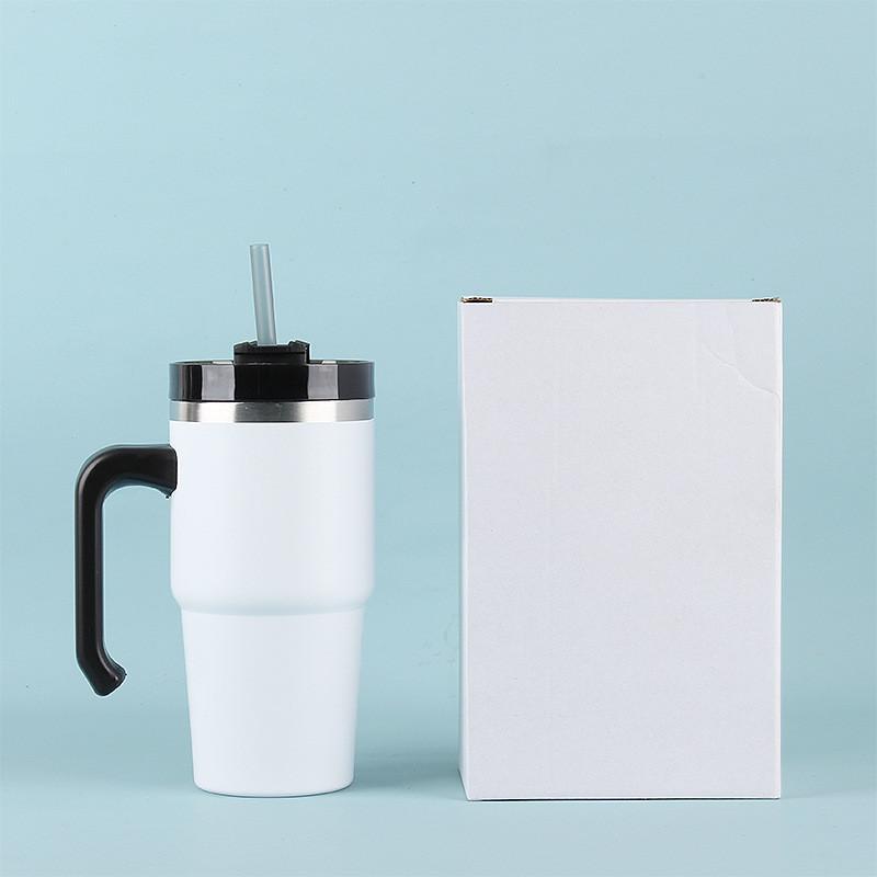 30oz Tumbler With Handle And Straw Lid Stainless Steel Insulated Tumblers Travel Coffee Mug For Hot And Cold Beverages