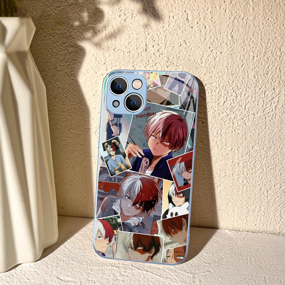 My Hero Academia Shoto Todoroki Phone Case For iPhone 14 13 12 Mini 11 Pro XS Max X XR 14 Plus Tempered Glass Cover
